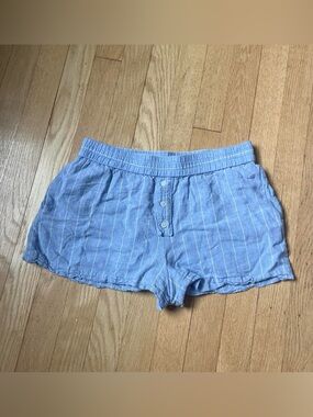 Zara Light Blue Striped Women's Shorts